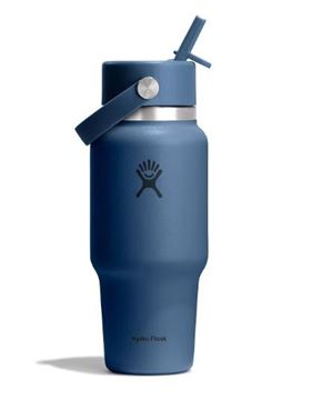 Picture of 24Oz Wide Mouth Travel Bottle w flex Straw Cap Harbour Blue